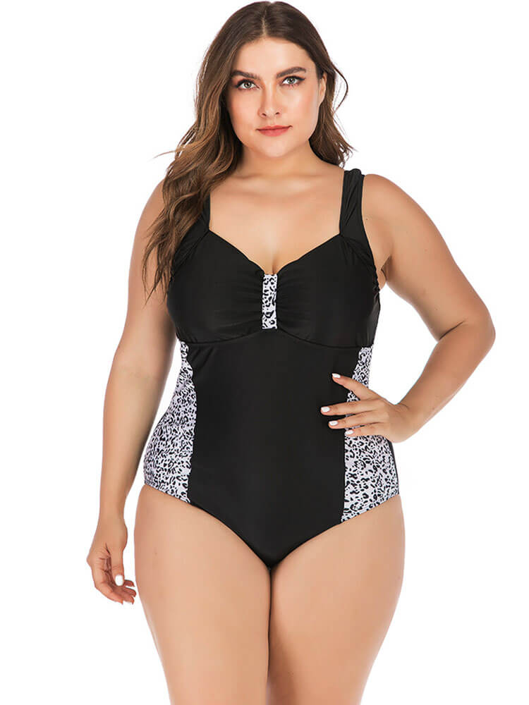 Plus Size Backless Hollow Out Swimsuit Tiynon