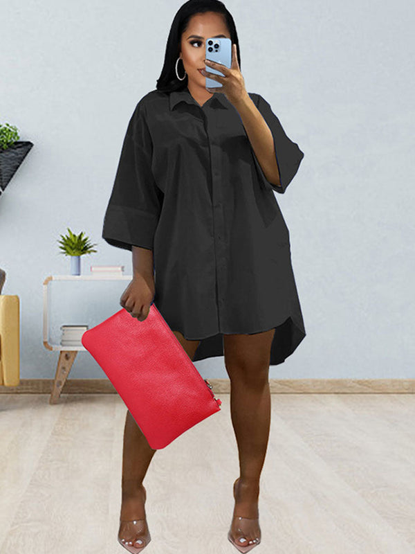 Plus Size Button Down Shirt Dresses Tiynon