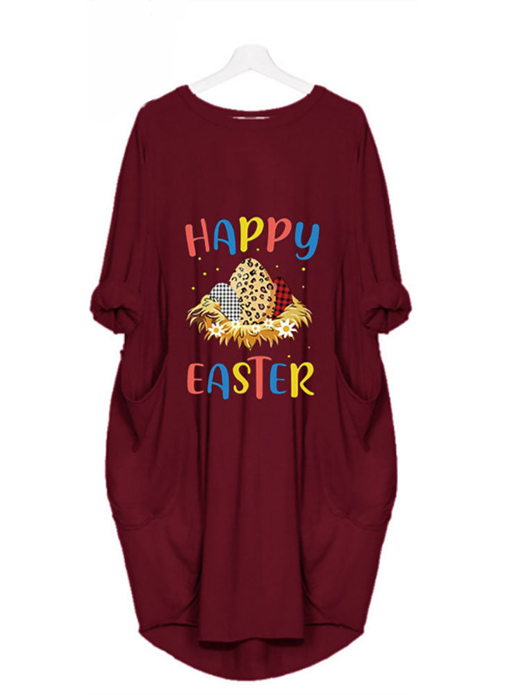 Plus Size Easter Long Sleeves Rabbit Midi Dresses Tiynon