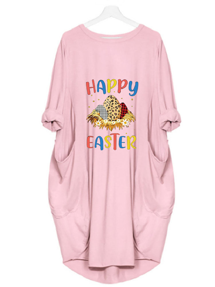 Plus Size Easter Long Sleeves Rabbit Midi Dresses Tiynon