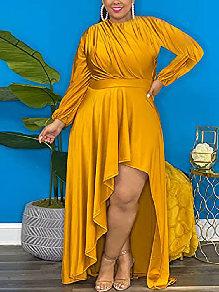 Plus Size High Low Hem Maxi Dress Tiynon