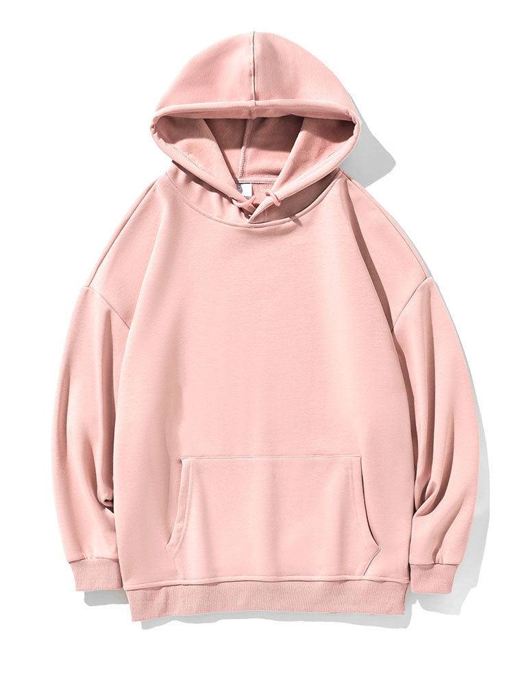 Plus Size Long Sleeves Solid Color Hoodies Tiynon