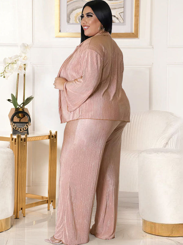 Plus Size Three Piece Cardigan Pant Suits Tiynon