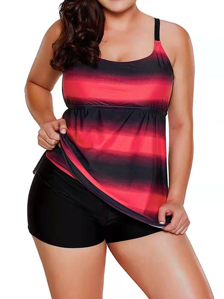 Plus Size Two Piece Sleeveless Swimsuit Tiynon