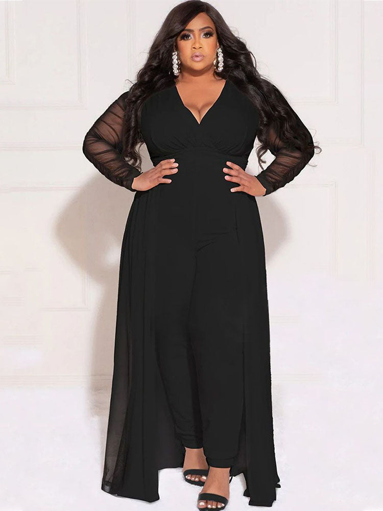 Plus Size Two Piece Tops & Long Pants Tiynon