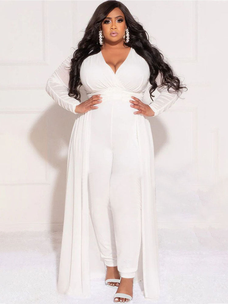 Plus Size Two Piece Tops & Long Pants Tiynon