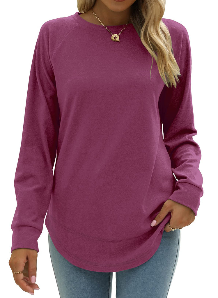 Crewneck Long Sleeve Side Split Top