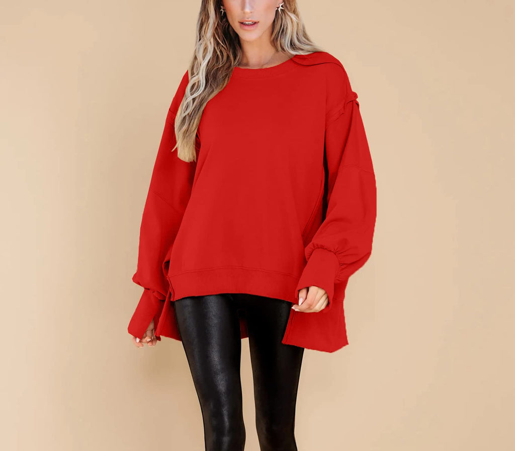 Crew Neck Long Sleeve Pullover Top