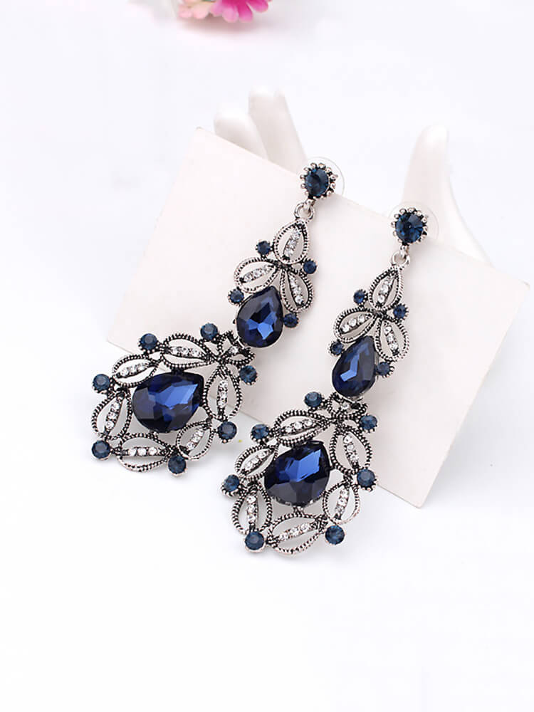 Rhinestone Hollow Out Patchwork Earrings Tiynon