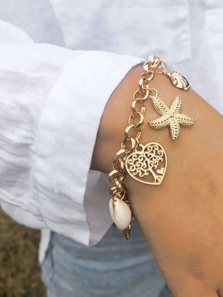 Shell Starfish Scallop Heart Bracelet Tiynon