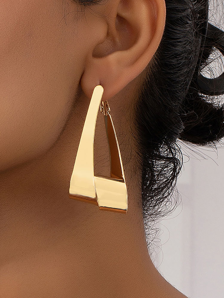 Simple Irregular Gold Plated Earrings Tiynon