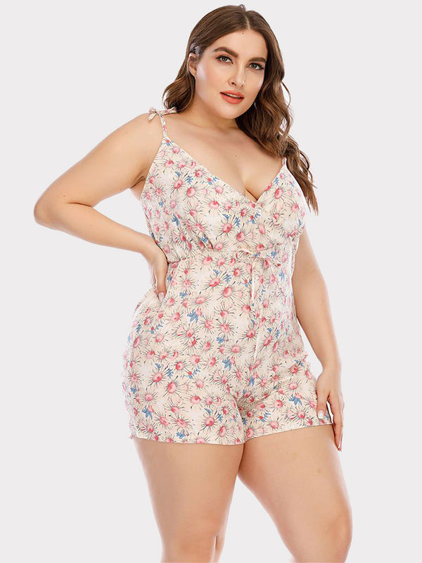 Simplicity Floral Short Jumpsuits Tiynon