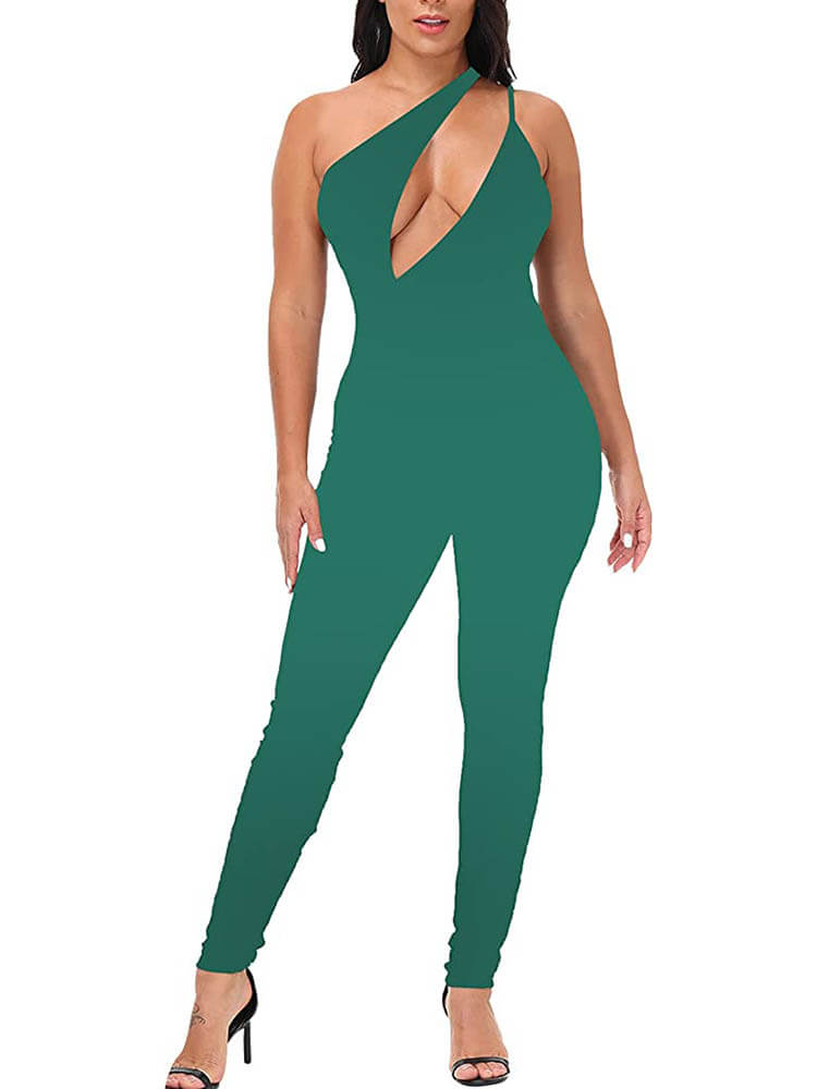 Sleeveless Cutout Skinny Long Pants Jumpsuits Tiynon