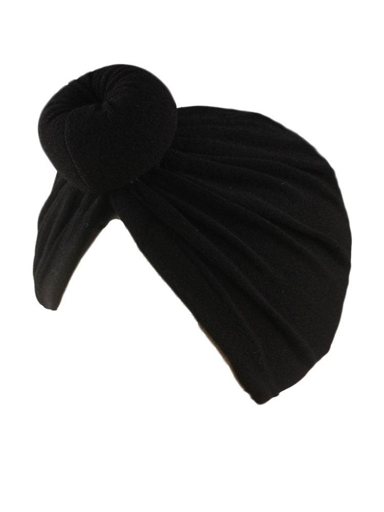 Solid Color Ruched Cross Turban Cap Tiynon