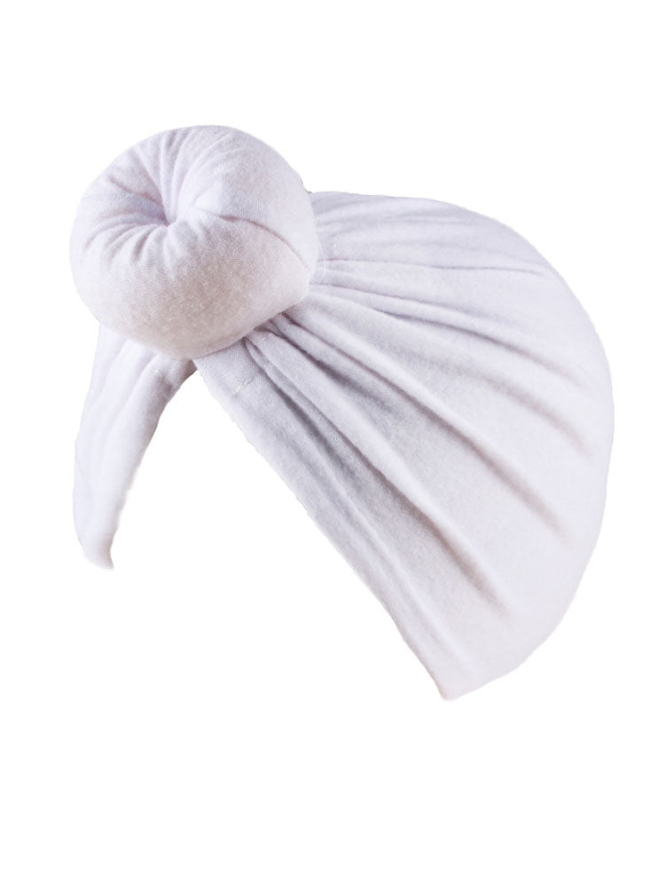 Solid Color Ruched Cross Turban Cap Tiynon