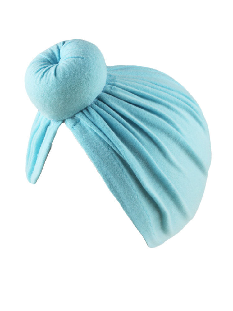 Solid Color Ruched Cross Turban Cap Tiynon