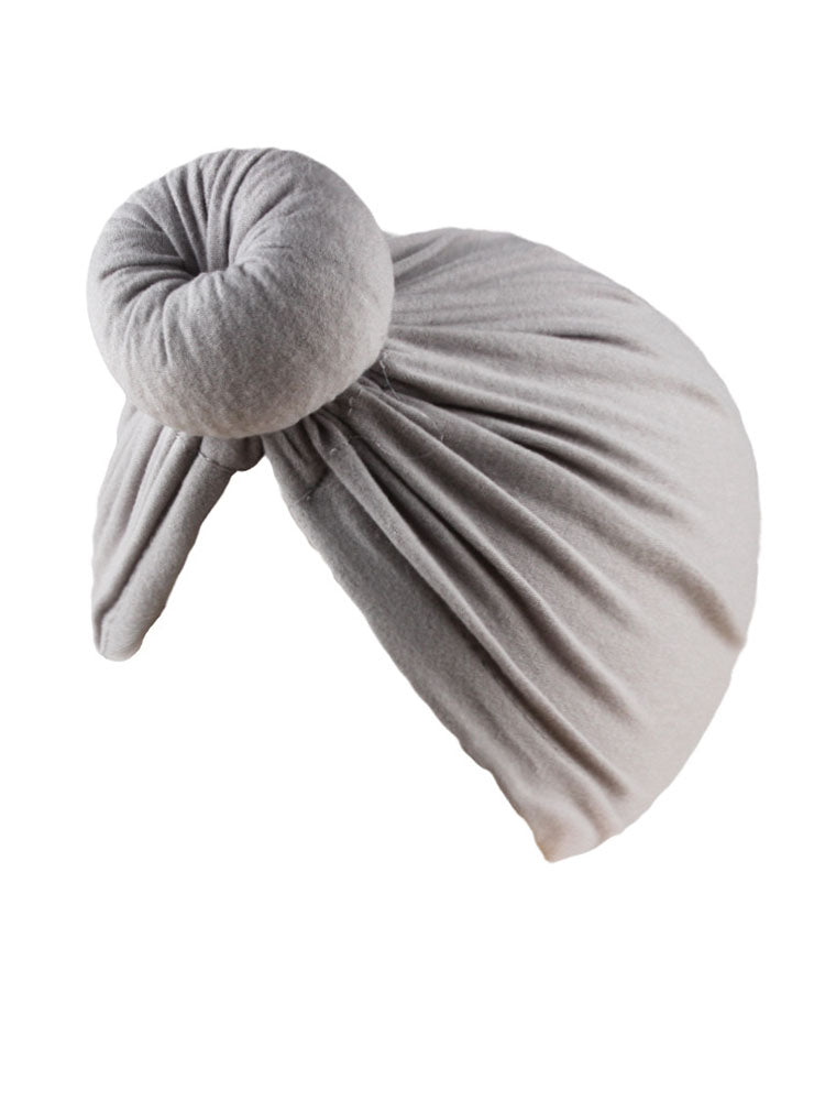 Solid Color Ruched Cross Turban Cap Tiynon