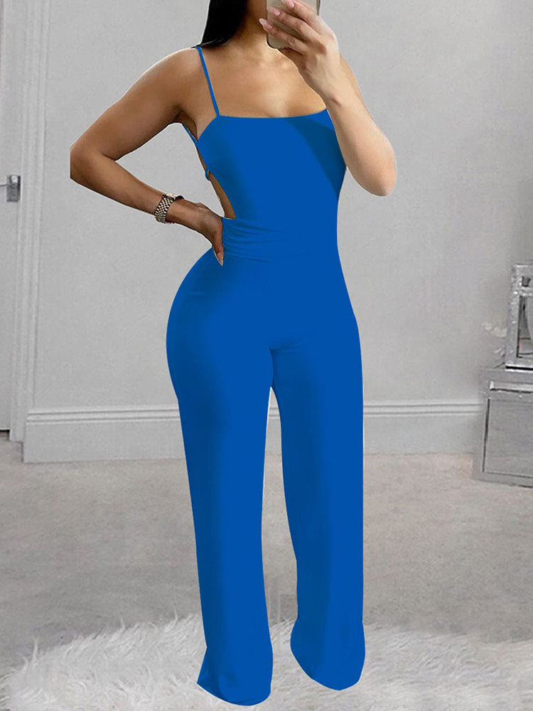 Spaghetti Strap Sleeveless Jumpsuits Tiynon