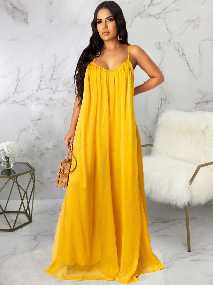 Spaghetti Straps Maxi Dresses Tiynon