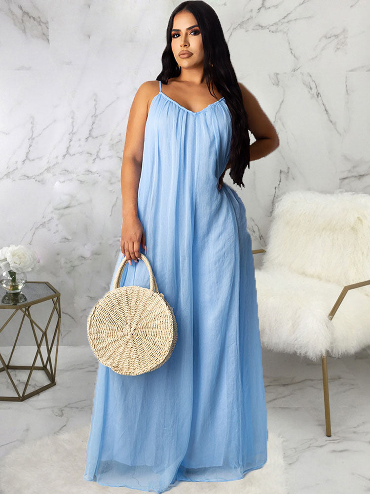 Spaghetti Straps Maxi Dresses Tiynon