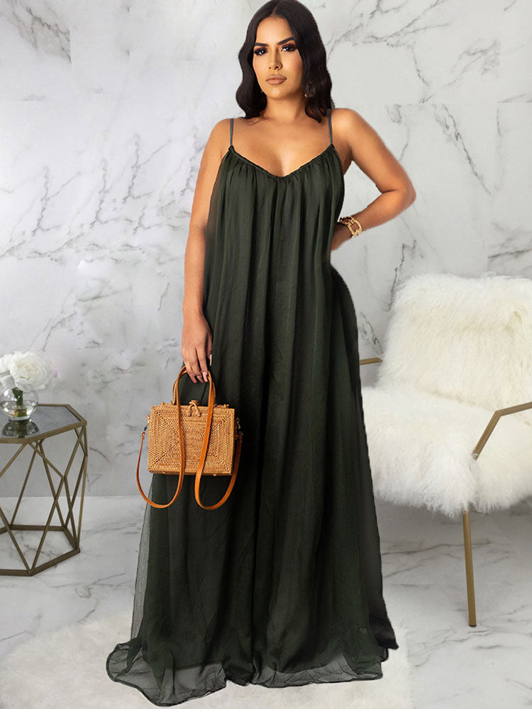 Spaghetti Straps Maxi Dresses Tiynon