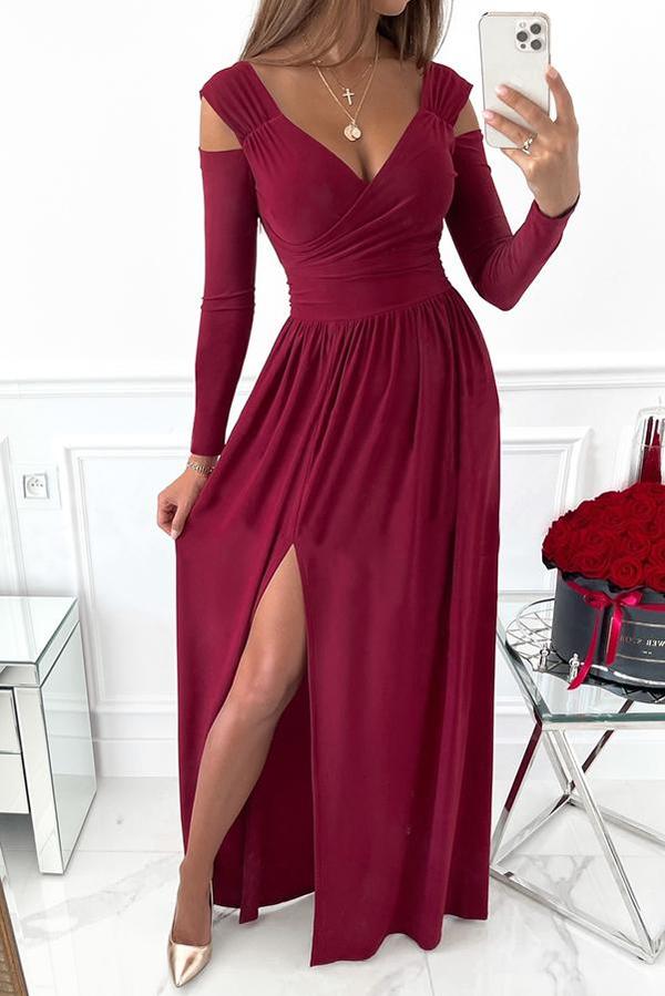 Split Sleeve Elegant Maxi Dress Tiynon