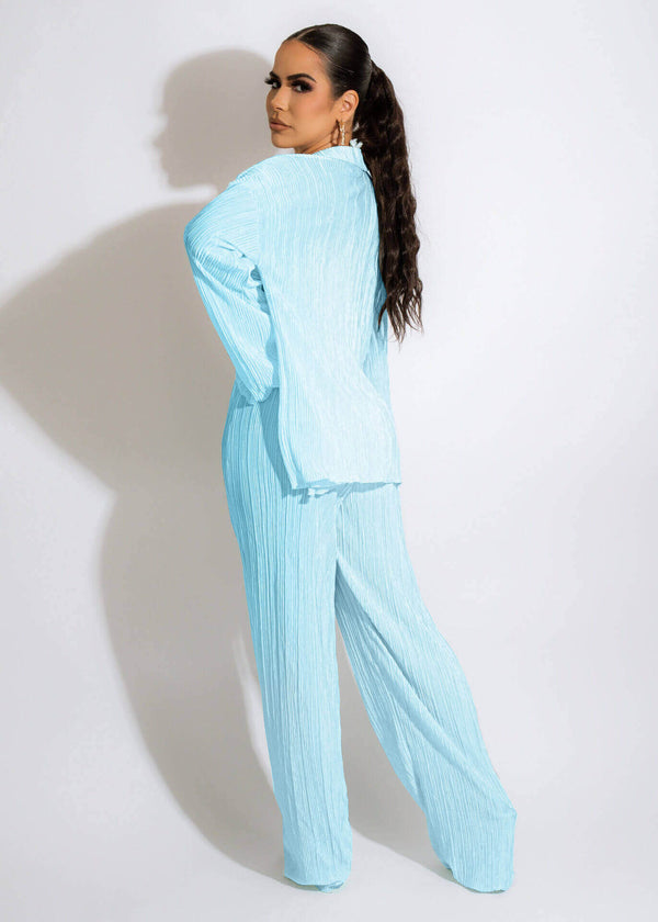 Three Piece Long Sleeve Cardigan & Wide Leg Pants Suit Tiynon