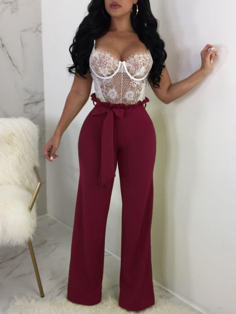 Wide Leg Pants Palazzo Pant High Waist Trouser Tiynon