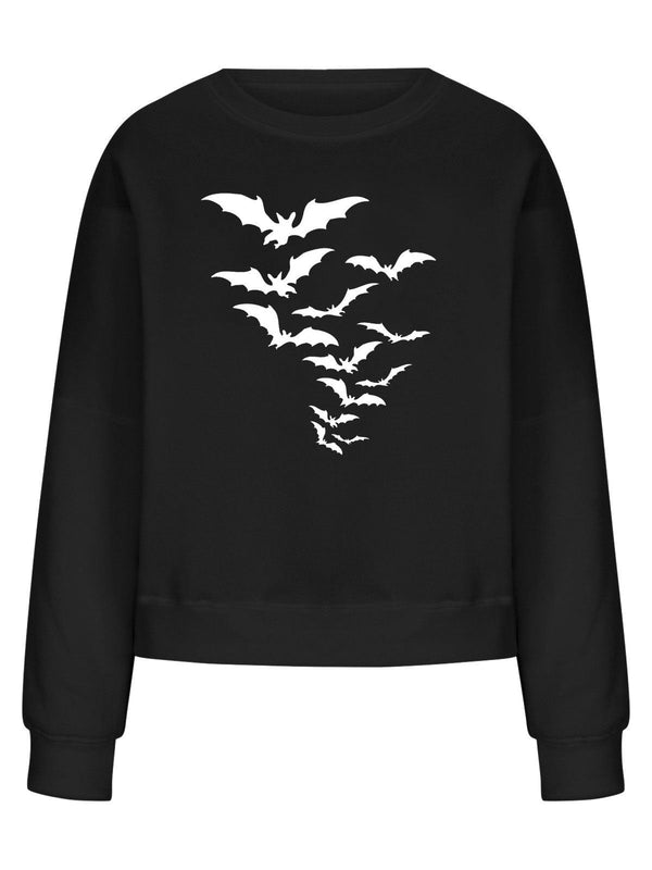 Halloween Bat Print Oversized Sweatshirt