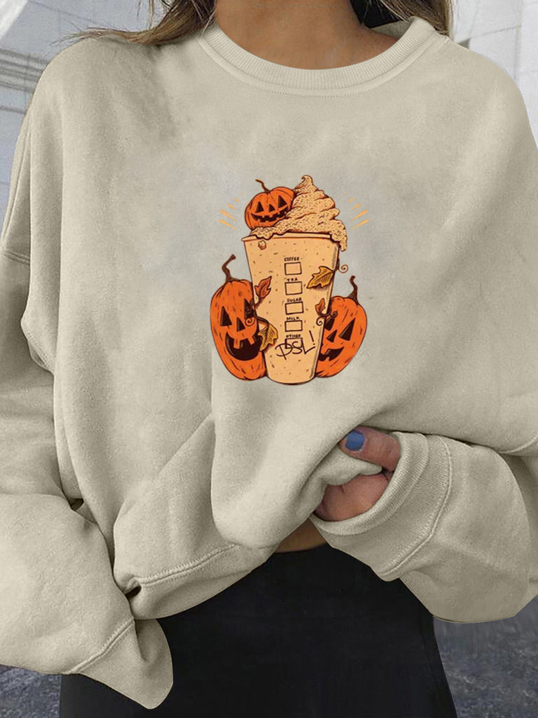 Halloween Fun Print Oversized Sweatshirt