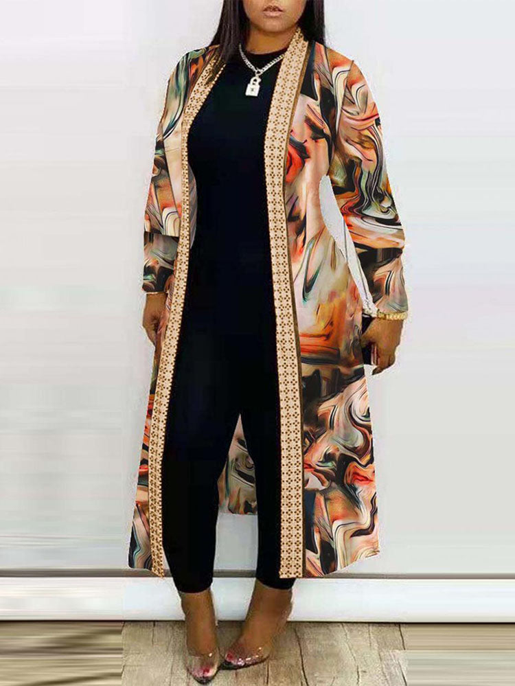 Long Sleeve Printed Cardigan