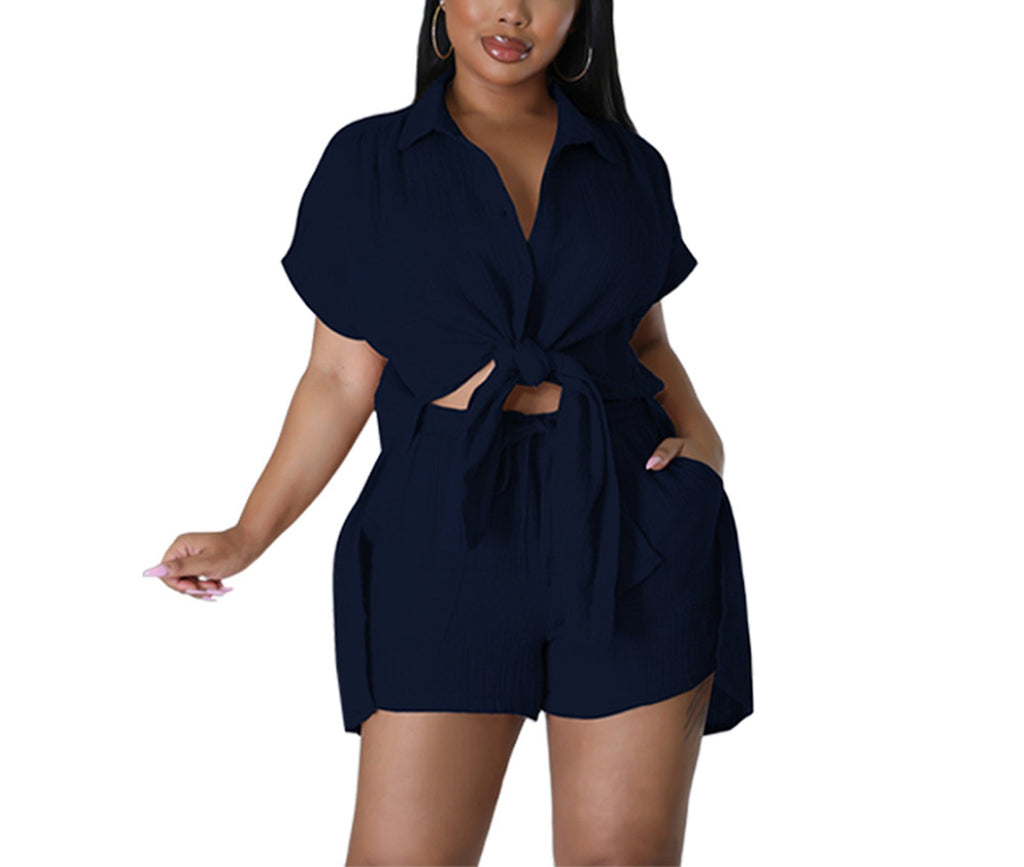 Two Piece Short Sleeve Shirt & Shorts Set