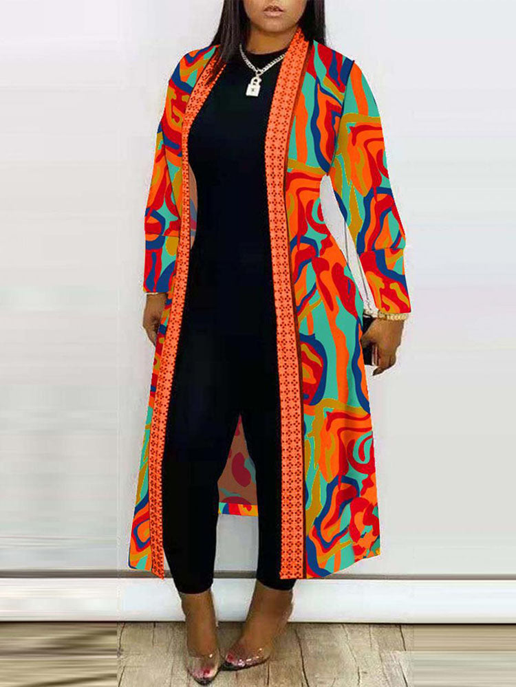 Long Sleeve Printed Cardigan