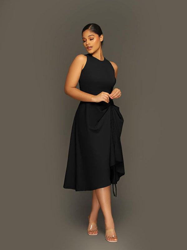 Long Sleeve Crop Top & Bodycon Ruched Midi Dresses