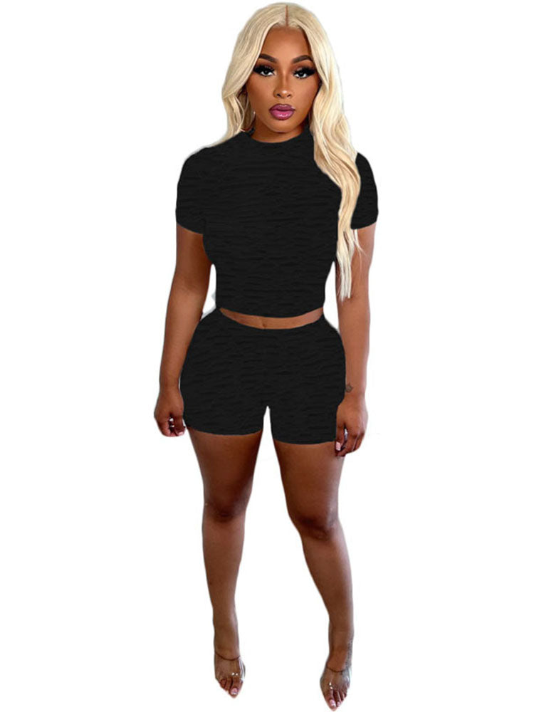 Two Piece Bodycon Crop Top & Shorts