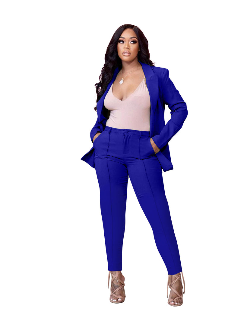 Two Piece Long Sleeve Blazer & Pants Suits