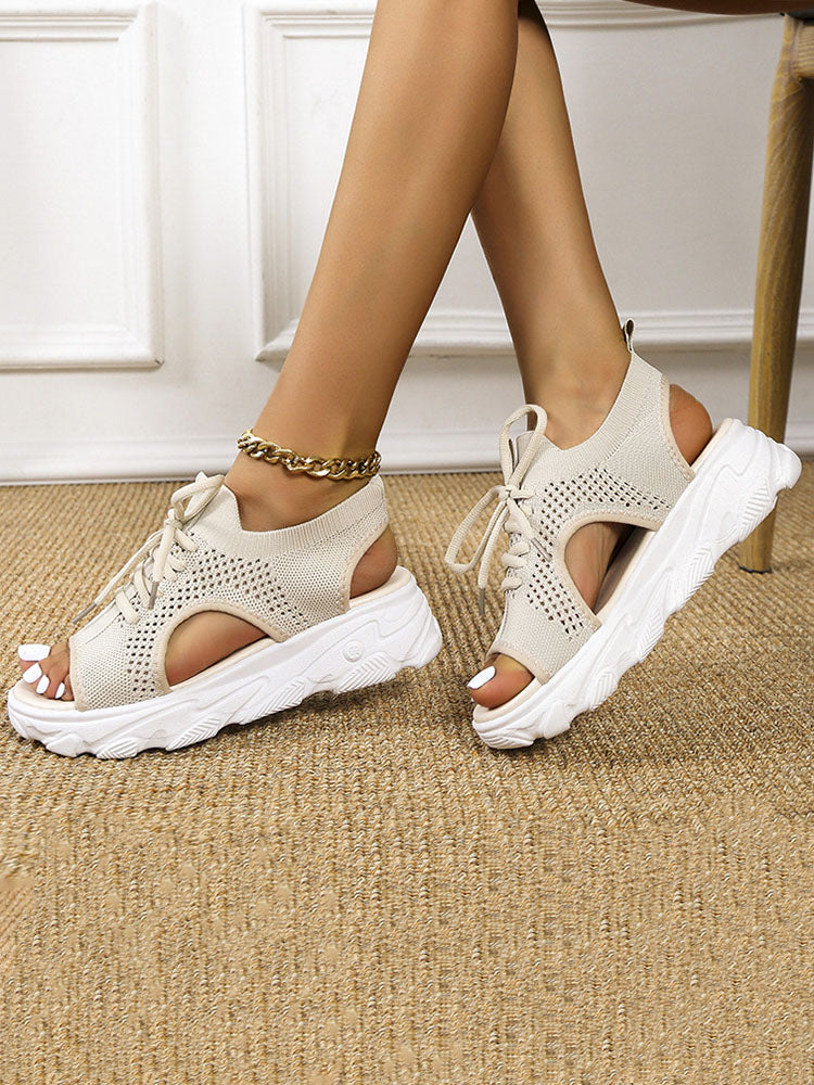 Fly Kinitting Vamp Platform Sandals