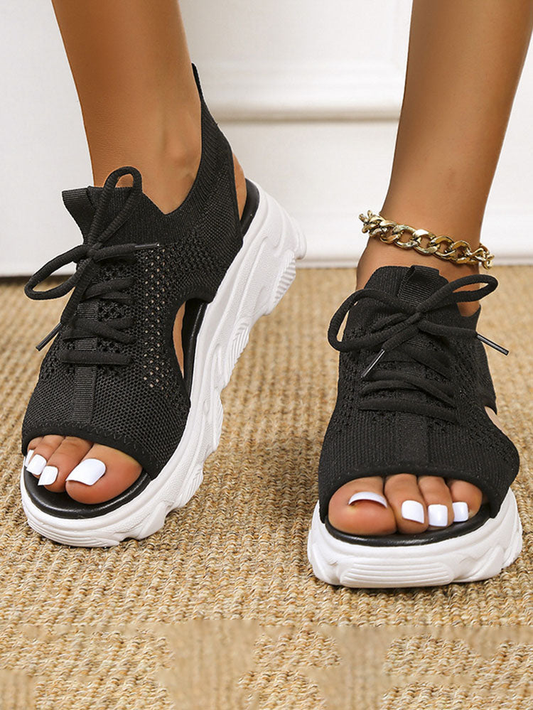 Fly Kinitting Vamp Platform Sandals