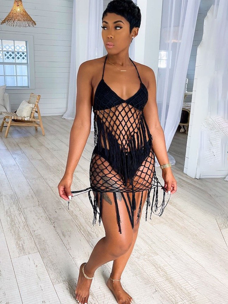 Two Piece Tassels Cover Up Swimsuits