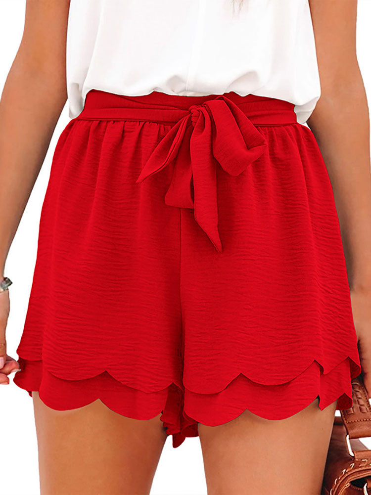 Tie Up Layered Loose Short Pants