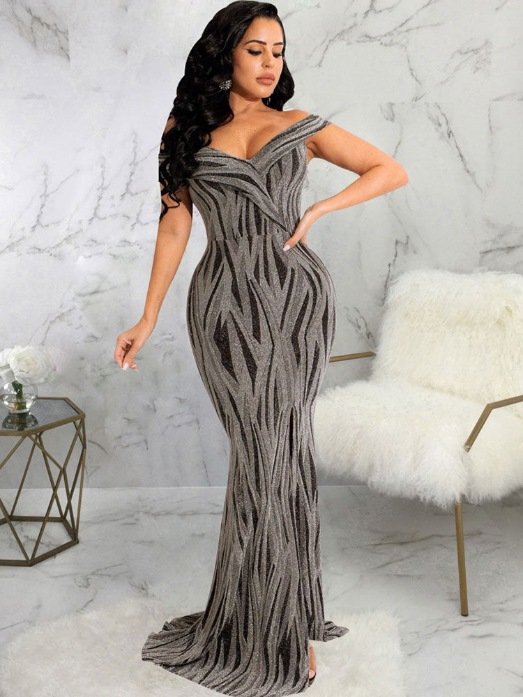 Off Shoulder Sleeveless Bodycon Maxi Dresses