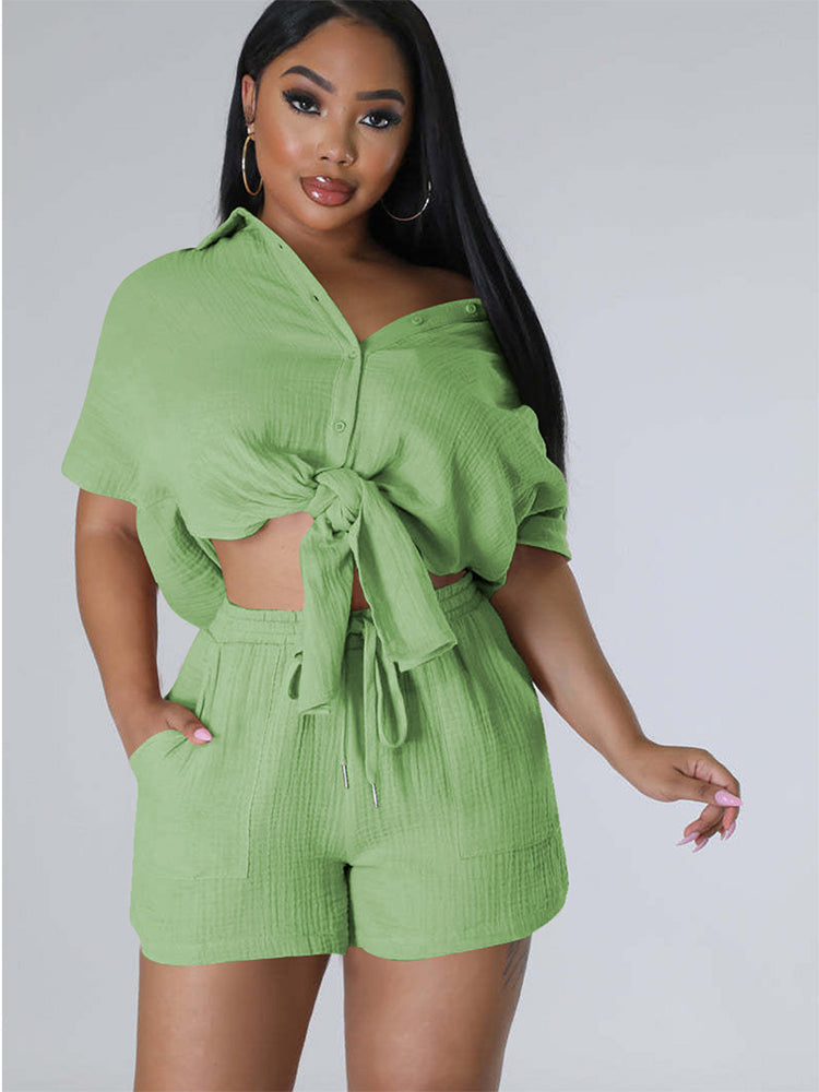 Two Piece Short Sleeve Shirt & Shorts Set