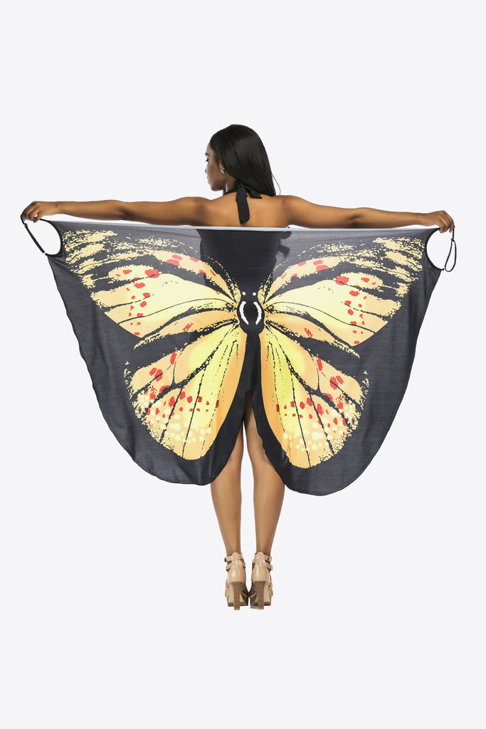 Butterfly Spaghetti Strap Swimsuit Cover Up