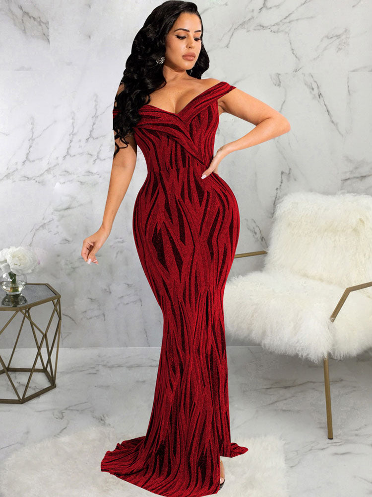 Off Shoulder Sleeveless Bodycon Maxi Dresses