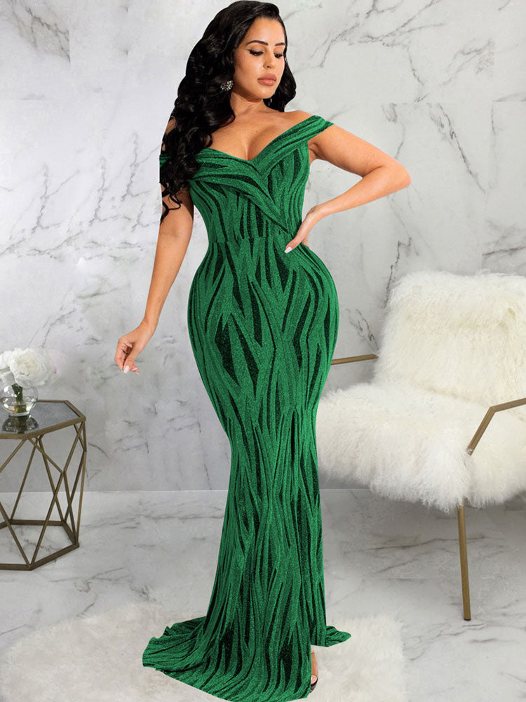 Off Shoulder Sleeveless Bodycon Maxi Dresses