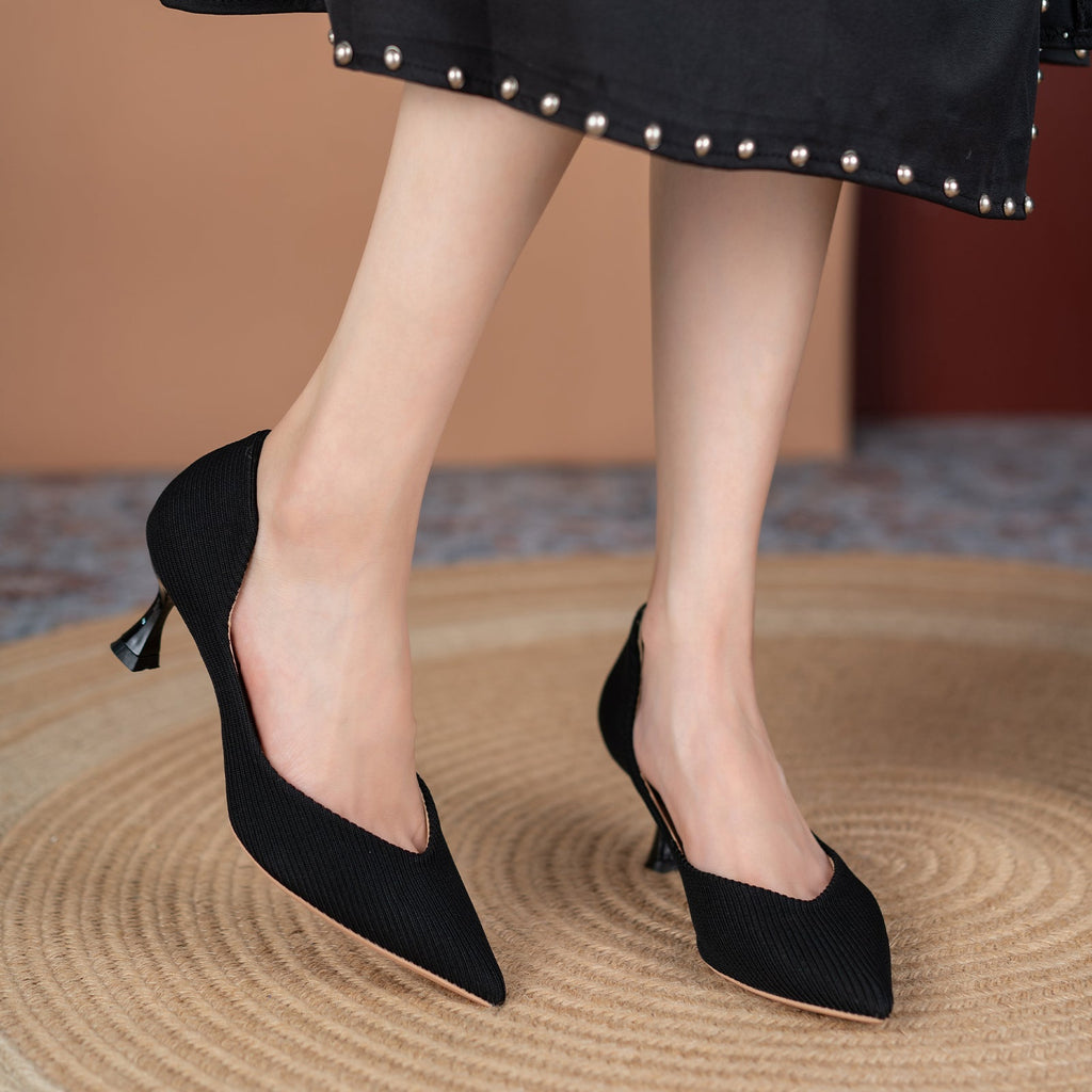 Kitten Pointed-Toe Heels Formal Dressy Shoes