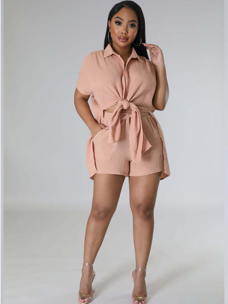 Two Piece Short Sleeve Shirt & Shorts Set