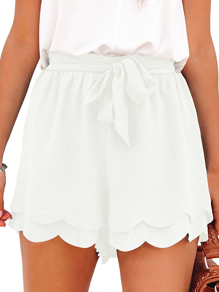 Tie Up Layered Loose Short Pants