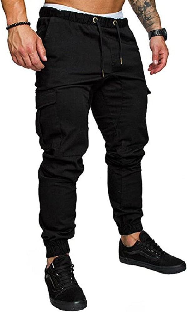 Mens Drawstring Solid Color Sport Pants