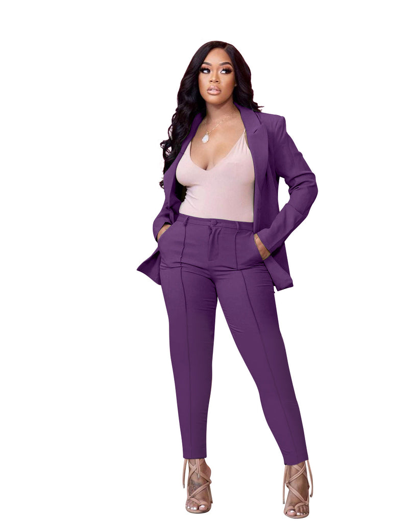 Two Piece Long Sleeve Blazer & Pants Suits